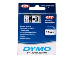 DYMO D1 Standard - Black on Transparent - 12mm