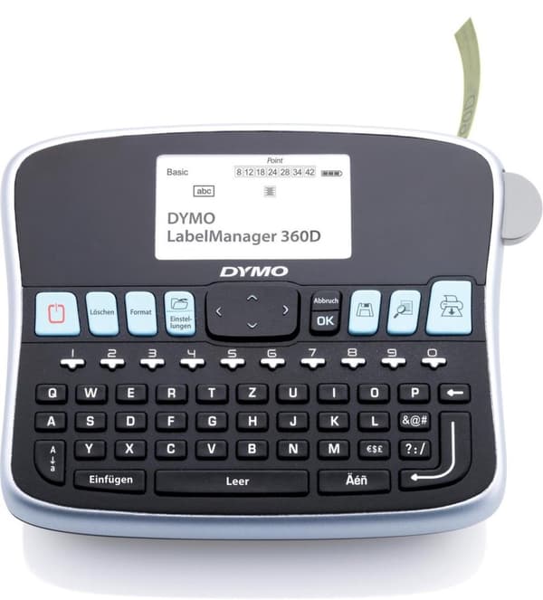 DYMO LabelMANAGER 360D - etiketteringsmaskin - svartvit - värmeöverföring - rulle (1,9 cm) - 180 dpi - till