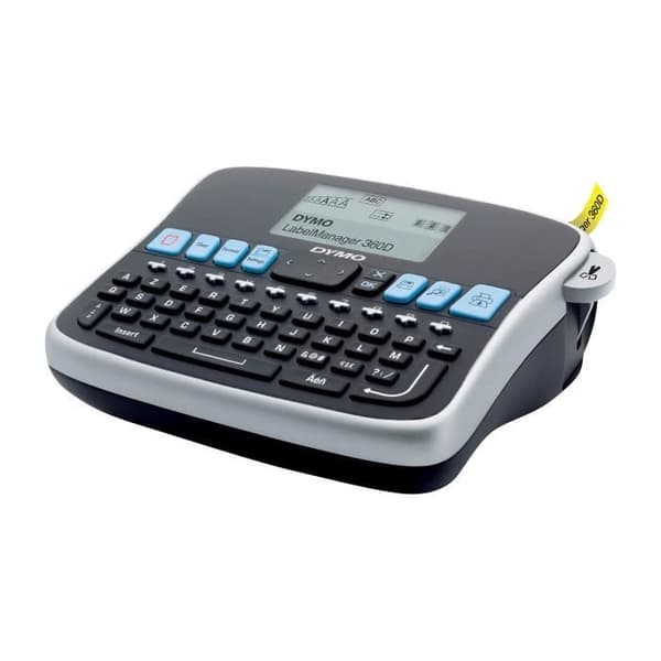 DYMO LabelManager 360D Elektronisk etikettmaskin QWERTY-tangentbord + 1 19mm svart/vit tejp + litiumjonbatteri + nätladdare