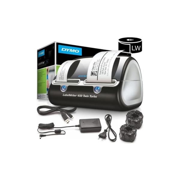 DYMO LabelWriter 450 Twin Turbo termisk pappersetikettskrivare anslutbar PC/MAC via USB