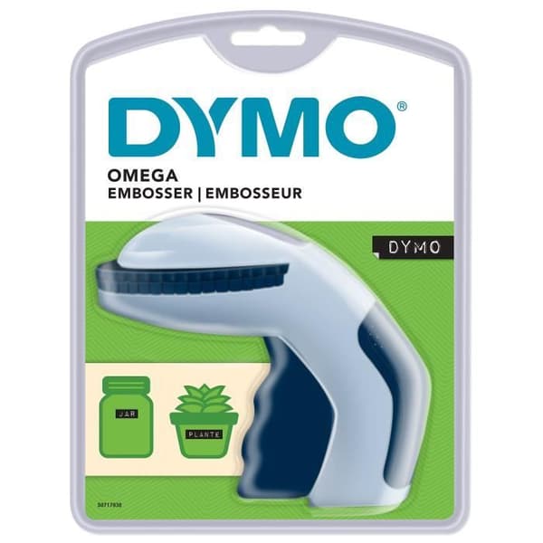 DYMO Omega - Kompakt, bärbar och lättanvänd etikettmaskin, levereras med 3D-tejp (9mm x 3m) (FR/DEU/EN)