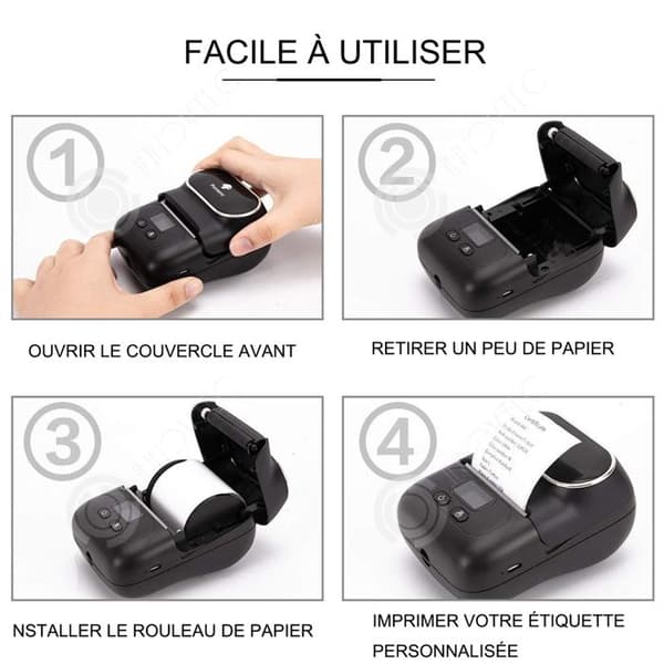 INN Label Printer M110 Bluetooth Label Maker Självhäftande termisk bärbar skrivare med OS och Android med 3 etiketter