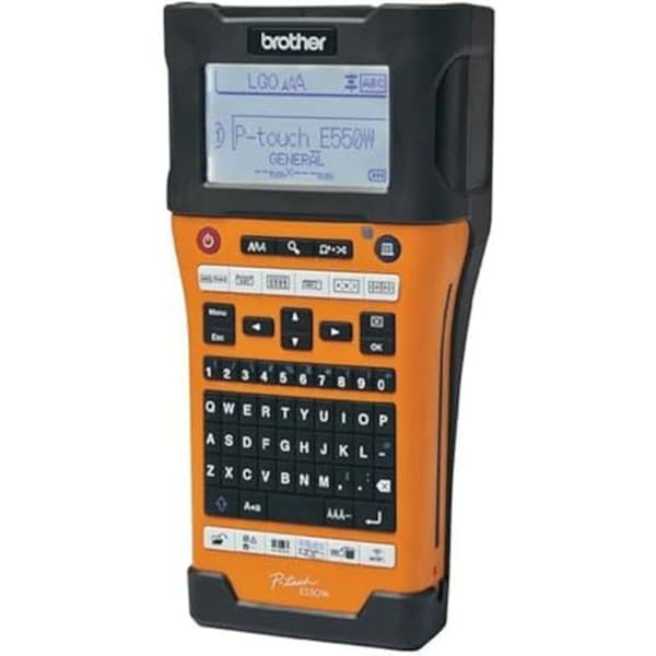 Bärbar elektrisk markör - BROTHER - PTE550WNIVP - Flerfärgad - 38x33x12,5 cm - Referens S0241188 Svart, Orange