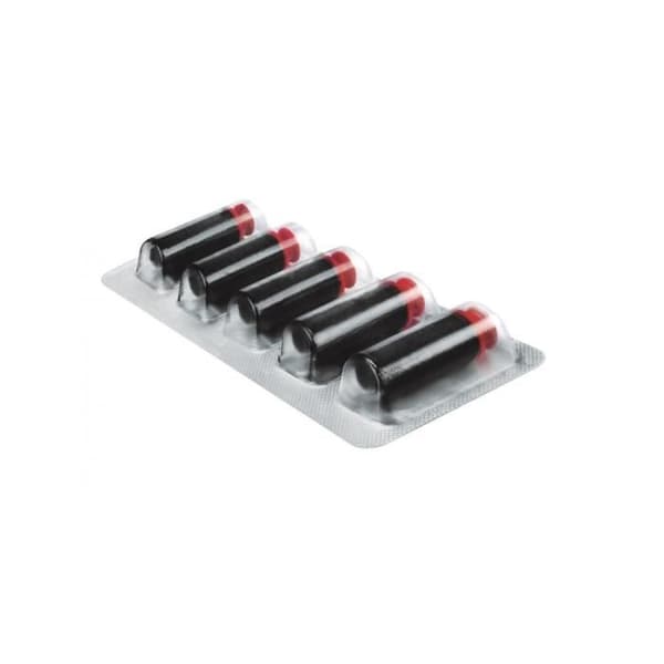 Meto bläckvalsar för Arrow S etiketteringsmaskin, art.nr. 9505909 (1 rad x 8 tecken för 22 x 12 mm etiketter), 5 enheter, svart