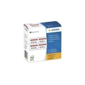 HERMA - Selvklæbende nummeretiketter - hvid, rød - 15 x 22 mm - 2000 label(s) (1000 ark x 2) (4832)