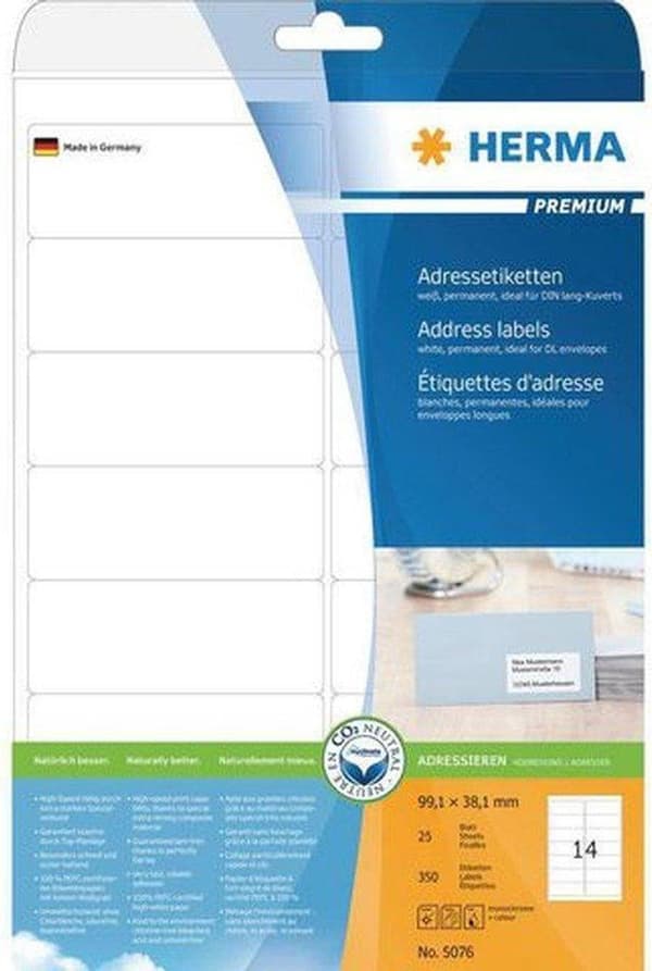 HERMA 5076 Hvide adresseskilte