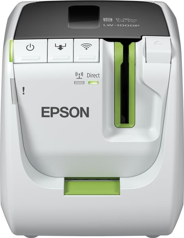 Epson LabelWorks LW-1000P - tarratulostin - lämpösiirto - rulla (3,6 cm) - 360 dpi - jopa 35 mm/s. - USB 2.0, LAN, Wi-Fi(n) - vihreä, vaaleanharmaa