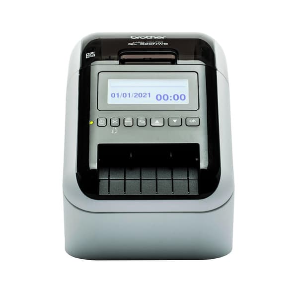 Brother QL-820NWBcVM - etiketprinter - tofarvet (monokrom) - direkte termisk - rulle (6,2 cm) - 300 x 600 dpi - op til 110 etiketter/min. - USB 2.0, L Sort, Hvid