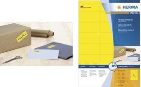 HERMA 4547 farvede etiketter DIN A4 (45,7 x 21,2 mm, 100 ark, papir, mat) selvklæbende, printbare, permanent klæbende farvede etiketter, 4.800 selvklæ