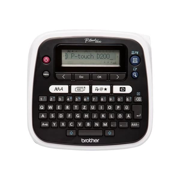 Etikettmaskin - Brother - PT-D200BW - Monokrom - 180 dpi - Utskriftshastighet 20 mm/sek.