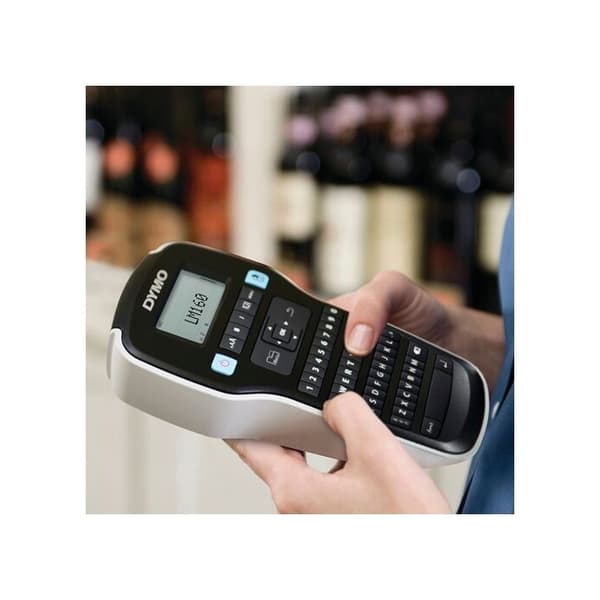DYMO Etikettmaskin LabelManager 160, Bärbar etikettutskrift med självhäftande etiketter, AZERTY-tangentbord