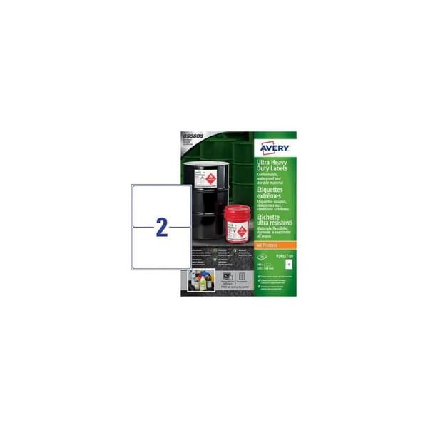 Etikettmaskin - Avery - B3655-50 - Utomhusetiketter - Vattentåliga - 100 stycken