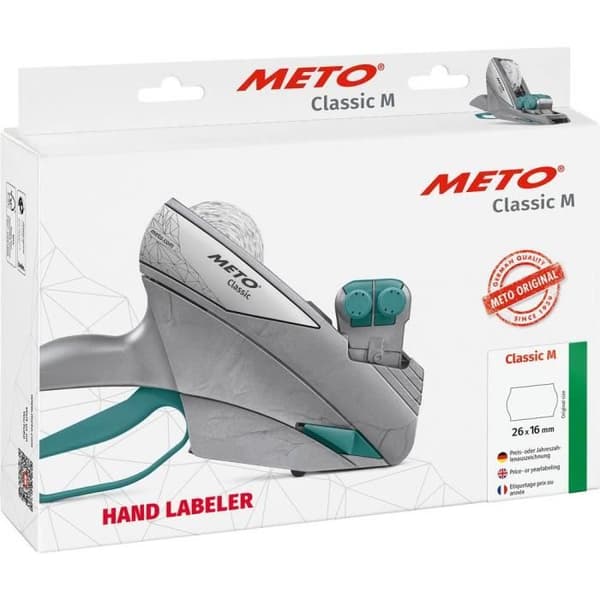 METO Prisetikett Classic M Antal tryckrader: 2 grå
