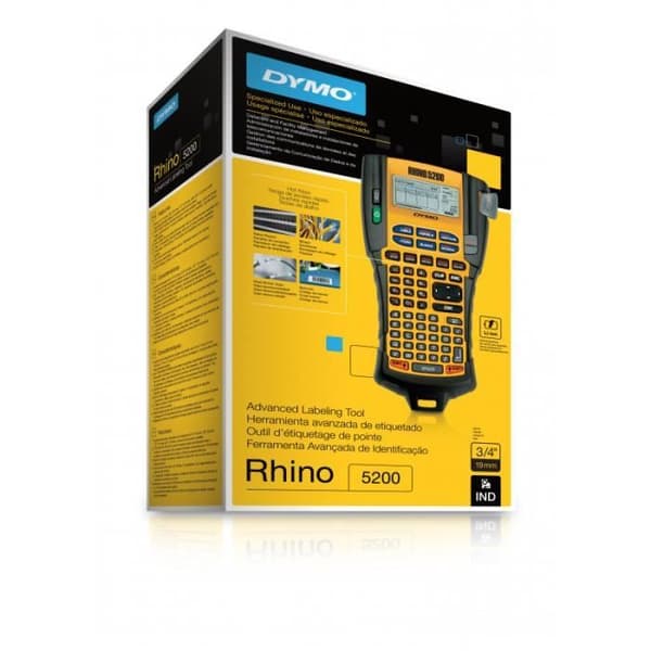 Etikettmaskin - DYMO - Rhino 5200 - Svart och vit - Termisk överföring - 1,9 cm rulle