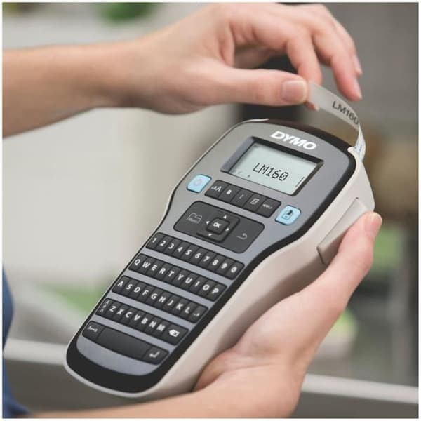 DYMO LabelManager 160 (Pack), Bärbar etikettskrivare med 3 rullar D1 tejp, QWERTY-tangentbord
