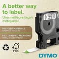 Miniatyrbild 2 av 2: DYMO D1 äkta självhäftande etiketter | rulle 19 mm x 5,5 m | grön tryck på svart bakgrund | för etikettmaskiner
