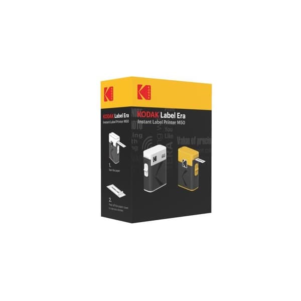 KODAK Memo Label ERA M50 – Kompakt trådlös etikettskrivare, Bluetooth, iOS och Android-kompatibel – Gul