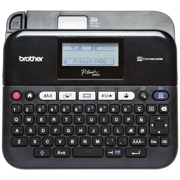 Etikettmaskin - Brother - P-Touch D450VP - Silver - Svart - 18 mm Svart