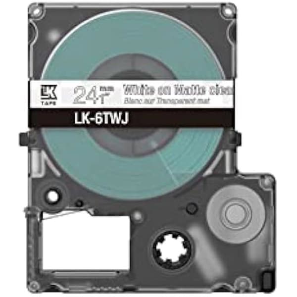 Etikettetikett - EPSON - LK-6TWJ - Transparent matt/Vit - 24mm - Kompatibel med LW-C610