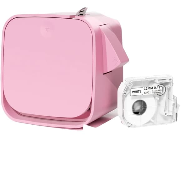 Etiketteprinter, Bluetooth-forbindelse, høj kvalitet sort-hvid printning,Pink Etikette Maker