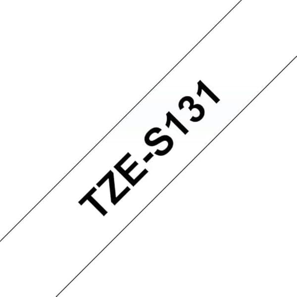 Laminat tejp - BROTHER - TZe-S131 - 12 mm - Svart på Transparent - 8 m