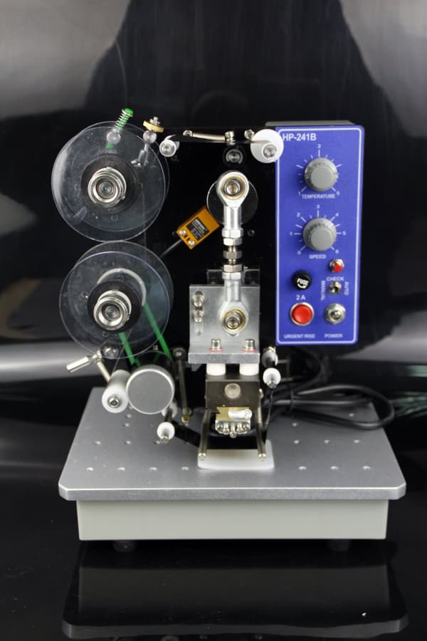 Elektrisk skrivareband datumkodare, halvautomatisk, varmtrycksmaskin