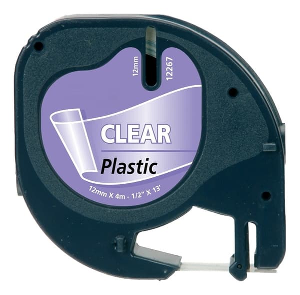 DYMO LetraTAG plastbånd, gjennomsiktig, 12 mm, 4 m (16951)