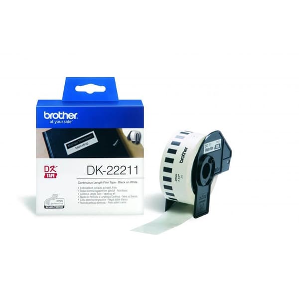 Brother Tape DK22211 29mm Svart på Vit