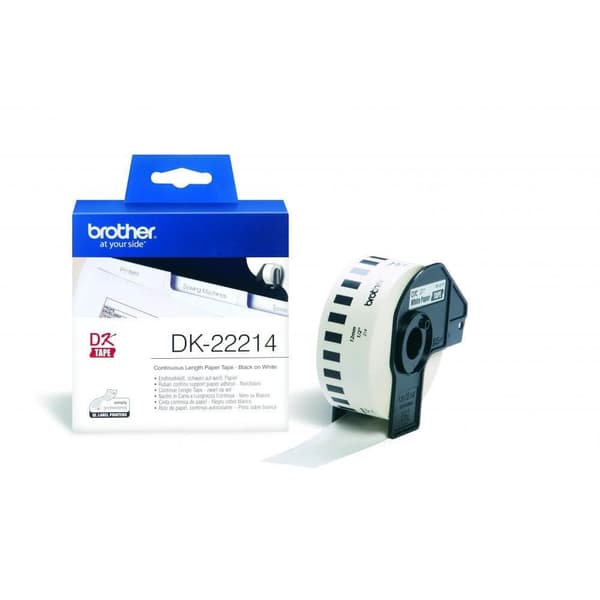 Brother Tape DK22214 12mm Svart på Vit
