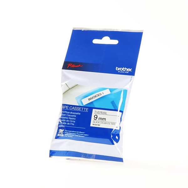 Brother Tape M-K221BZ 9mm Svart på Vit