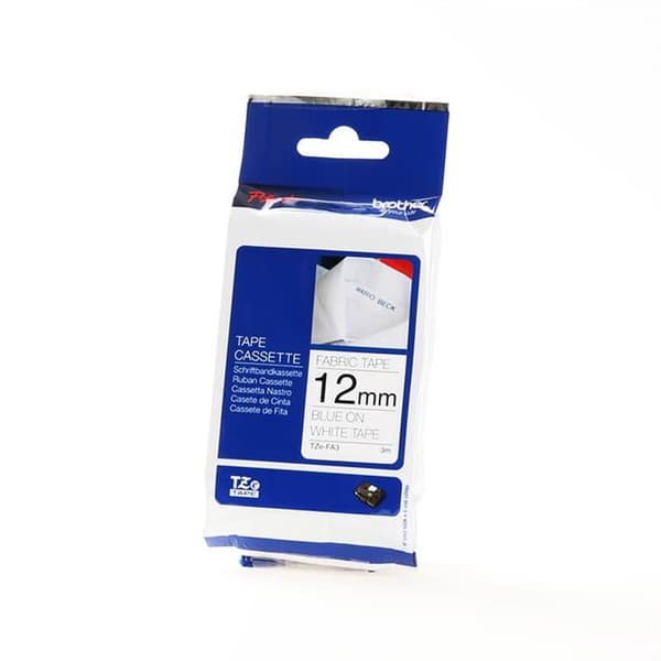 Brother Tape TZE-FA3 12mm Blå på Vit