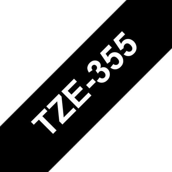 Tape BROTHER TZE355 24mm vit på svart