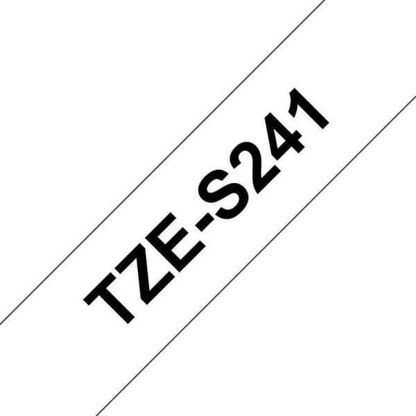 Tape BROTHER TZES241 18mm svart på vit
