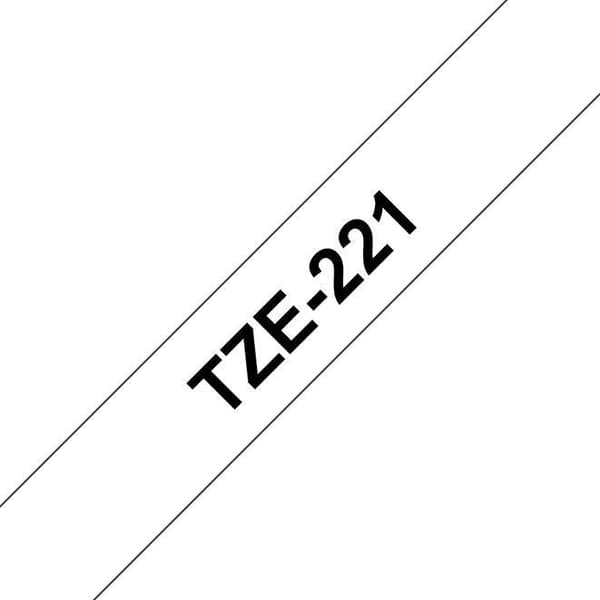 Tape BROTHER TZE221 9mm svart på vit