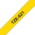 Miniatyrbild 1 av 3: Tape BROTHER TZE621 9mm svart på gul