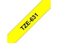 Tape BROTHER TZE631 12mm svart på gul