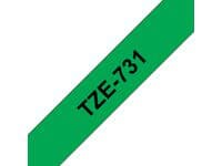 Tape BROTHER TZE731 12mm svart på grön