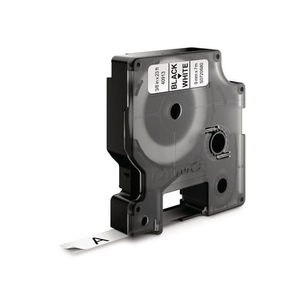 Tape DYMO D1 9mm svart på vit 10/fp