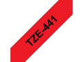Miniatyrbild 1 av 3: Tape BROTHER TZE441 18mm svart på röd