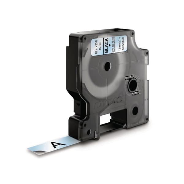 Tape DYMO D1 12mm svart på klar
