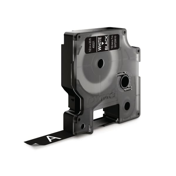 Tape DYMO D1 12mm vit på svart