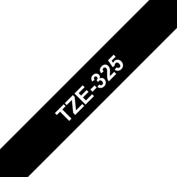 Tape BROTHER TZE325 9mm vit på svart