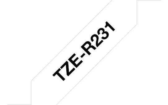 Tape BROTHER TZER231 12mm Svart på Vit