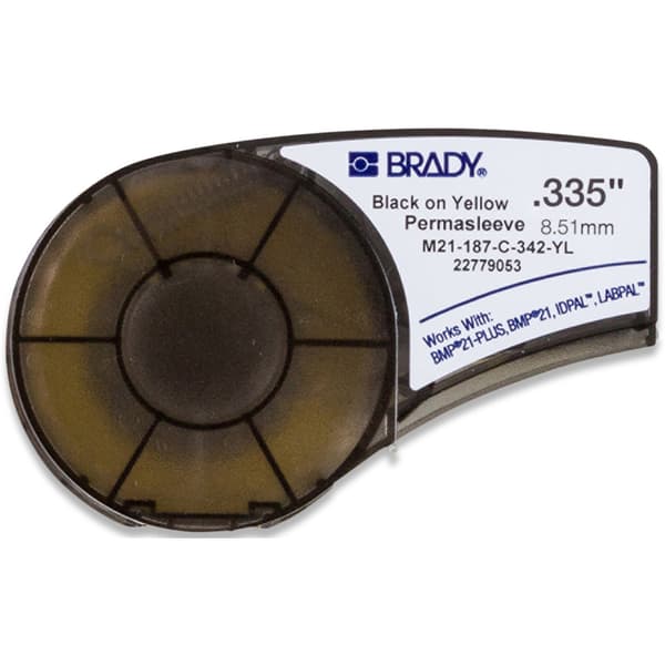 Brady M210 Krymp 8,5mm Sort på Gul