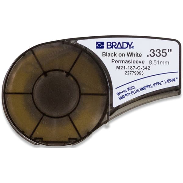Brady M210 Krymp 8,5mm Sort på Hvit