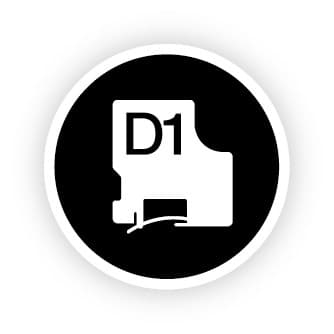 DYMO D1 Standard - Sort på hvid - 9mm