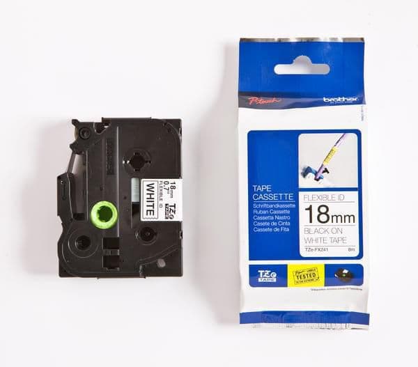 Tape BROTHER TZE-FX241 18mm svart på vit