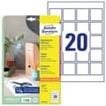Miniatyrbillede 3 af 3: Selvklæbende etiketter Avery Hvid 25 Ark 45 x 45 mm