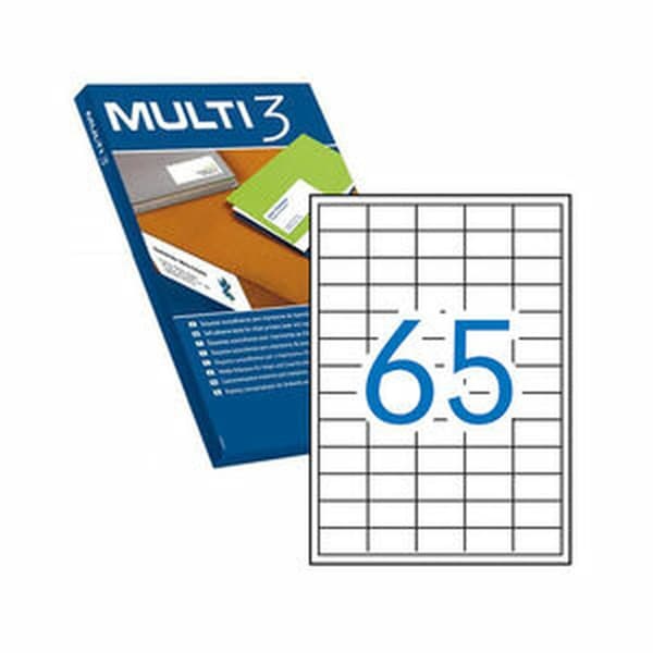 Självhäftande etiketter MULTI 3 Vit Upprätt 500 Blad 38 x 21,2 mm