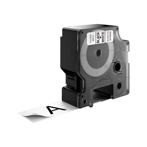 Lamineret tape til mærkningsmaskiner Dymo D1 53713 24 mm LabelManager™ Hvid Sort (5 enheder)